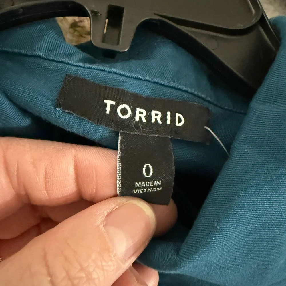 torrid Teal Utility Button-Front Jacket - Picture 10 of 13